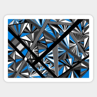 Stained Glass Blue and Gray Sticker